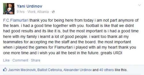 Urdinov's Facebook post